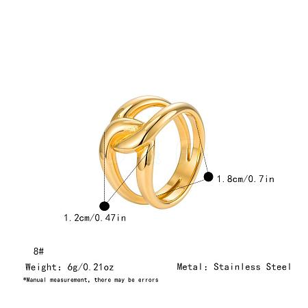 Irregular 304 Stainless Steel Finger Rings for Women SA8524-27-1
