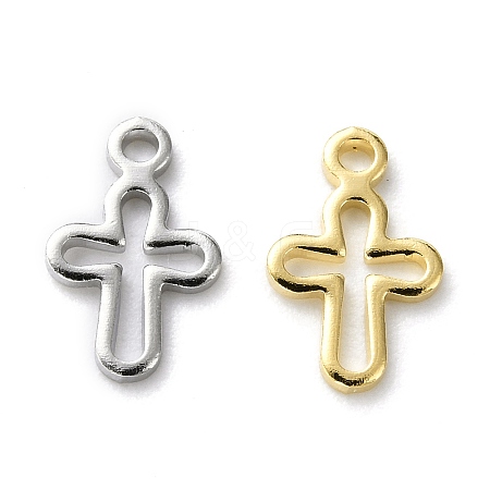 Brass Tiny Cross Charms KK-L205-10-1