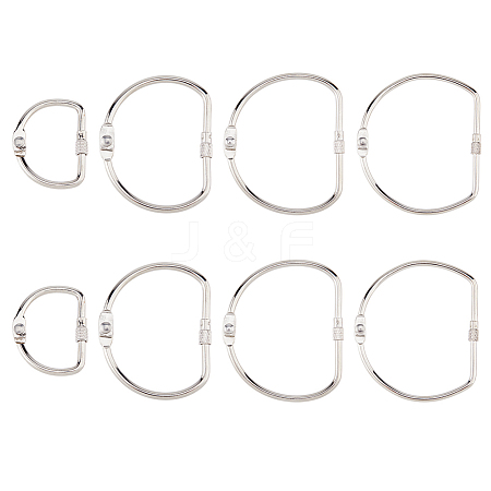 8Pcs 4 Styles Iron Screw Carabiner Lock Charms FIND-FH0014-46-1