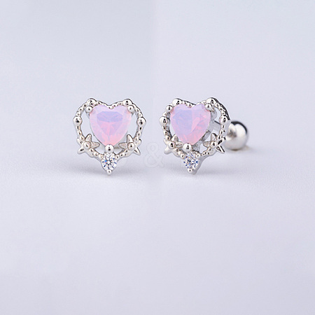 Brass Pave Pink Cubic Zirconia Cartilage Earrings FS-WGEDAE7-09-1