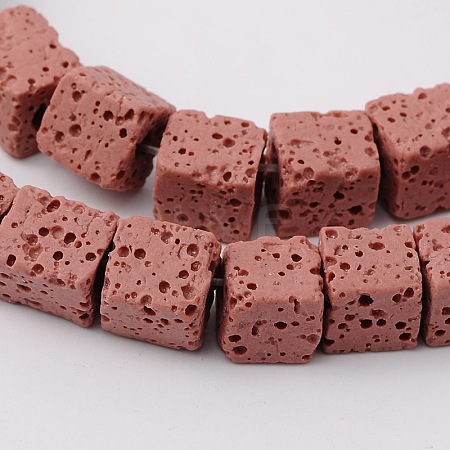 Synthetic Lava Rock Bead Strands G-N0104-8mm-19-1