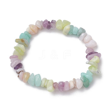 Natural Gemstone Chip Stretch Bracelets for Women BJEW-JB11019-02-1