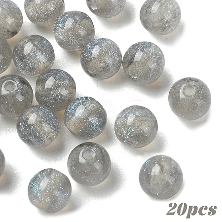20Pcs Round Imitation Cat Eye Resin Beads RESI-YW0004-43J-1