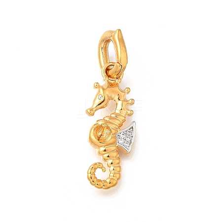 Brass Micro Pave Cubic Zirconia Pendants KK-S517-01B-G-1