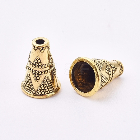 Tibetan Style Alloy Bead Cone LS-PALLOY-TAC0011-70AG-1