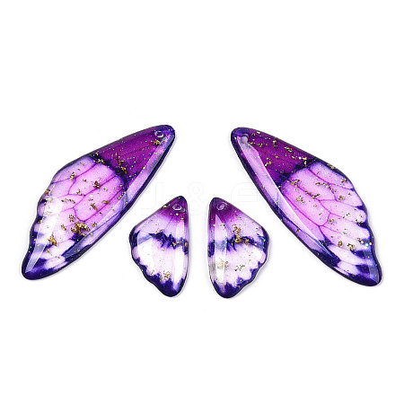 Transparent Resin Wing Earrings Pendants FIND-TAC0006-59A-1