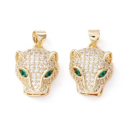 Brass Micro Pave Cubic Zirconia Pendants KK-D067-24G-RS-1