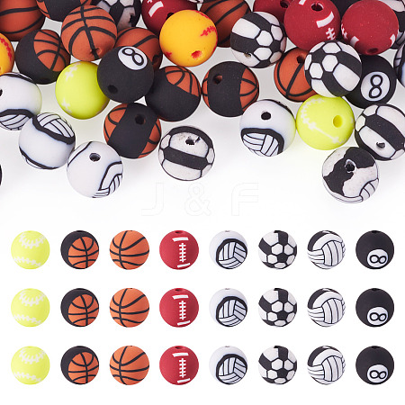 Handmade 8 Ball Polymer Clay Beads CLAY-TA0001-84A-1