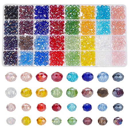 WADORN 1040Pcs 32 Style Electroplate Glass Beads Strands EGLA-WR0001-02-1