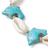 Summer Cowrie Shell & Synthetic Turquoise Braided Bead Bracelets BJEW-JB10370-3