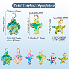 60Pcs 6 Styles Ocean Dyed Synthetic Turquoise Pendants FIND-BM0001-53-2