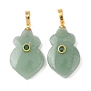 Natural Green Aventurine Pendants G-P628-05G-01-1