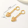 Fashionable Classic Brass Heart Tassel Hoop Earrings IX7410-4