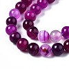 Natural Striped Agate/Banded Agate Bead Strands G-T046-8mm-B15-3