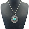 Fashionable Alloy Synthetic Turquoise Pendant Necklaces HB2403-2-1