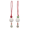 Christmas Tree Alloy Enamel with Rhinestone Pendant Decorations HJEW-JM02097-1