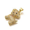 Rack Plating Brass Micro Pave Cubic Zirconia Enamel Pendants KK-L226-032G-03-2