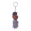 Faux Fur Squirrel Keychain KEYC-L025-R-3