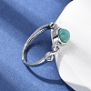 Natural Amazonite Finger Rings RJEW-A084-04P-08-2