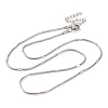 Non-Tarnish 304 Stainless Steel Round Snake Chain Necklaces for Women NJEW-G140-11P-1