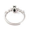 Horse Eye Natural Malachite Adjustable Rings RJEW-Q817-02P-06-3