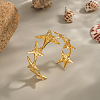304 Stainless Steel Cuff Bangles for Women BJEW-P370-01G-1