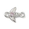 Brass Pave Cubic Zirconia Fish Connector Charms KK-G548-17P-2