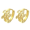 Brass Clear Cubic Zirconia Hoop Earrings EJEW-M047-08G-4