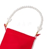 ABS Plastic Imitation Pearl Round & Bowknot White Beaded Purse Chains AJEW-BA00140-4