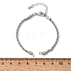 Adjustable Braided Brass Rope Chain Bracelet Making for DIY Connector Findings KK-CBA5ABD-01P-3