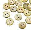 Wavy Edge Spray Painted Natural White Shell Buttons SH-CBA1576-01B-1