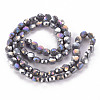 Opaque Electroplate Glass Beads Strands EGLA-N007-002-B05-2