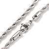 Tarnish Resistant 3MM 304 Stainless Steel Rope Chain Bracelets for Women BJEW-R318-01P-2