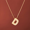 Brass Micro Pave Clear Cubic Zirconia Initial Pendant Necklaces for Women FS-WGDC51D-04-1