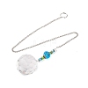 Glass Round Dowsing Pendulums HJEW-K047-01P-01-2