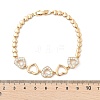 Brass Micro Pave Cubic Zirconia Link Chain Bracelets KK-R217-47G-5