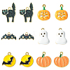 30Pcs 6 Styles Halloween Rack Plating Alloy Enamel Pendants PALLOY-CJ0002-32-1