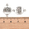Tibetan Style Alloy Octagon with Church Connector Charms FIND-Z099-16AS-02-3