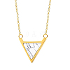 Stainless Steel Pave Synthetic Howlite Inverted Triangle Pendant Necklaces for Women FS-WG0B5B2-03-1