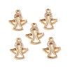Brass Micro Pave Clear Cubic Zirconia Charms KK-E068-VF260-4