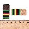 Jamaican Colour Epoxy Resin & Walnut Wood Pendants RESI-N039-122K-3