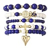 5Pcs 5 Styles Dyed Synthetic Turquoise Beads Stretch Bracelets BJEW-JB12825-1