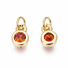 Brass with Single Cubic Zirconia Charms ZIRC-F095-03G-07-2