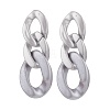 CCB Plastic& Acrylic Curb Chain Necklace & Dangle Stud Earrings SJEW-JS01233-02-5
