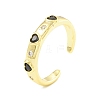 Cubic Zircona Heart Open Cuff Ring RJEW-H103-03G-4