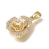 Brass Micro Pave Clear Cubic Zirconia Pendants CU-CBAA556-12G-2