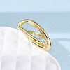 Brass Micro Pave Clear Cubic Zirconia Cuff Rings for Women RJEW-U043-13G-3