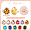 110Pcs 11 Colors Glass Rhinestone & Zinc Alloy Cabochons GLAA-GA0002-35-2