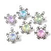 UV Plating Alloy Glass Pendants FIND-K032-02P-1