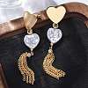 Brass Micro Pave Clear Cubic Zirconia Dangle Stud Earrings EJEW-R014-01G-1